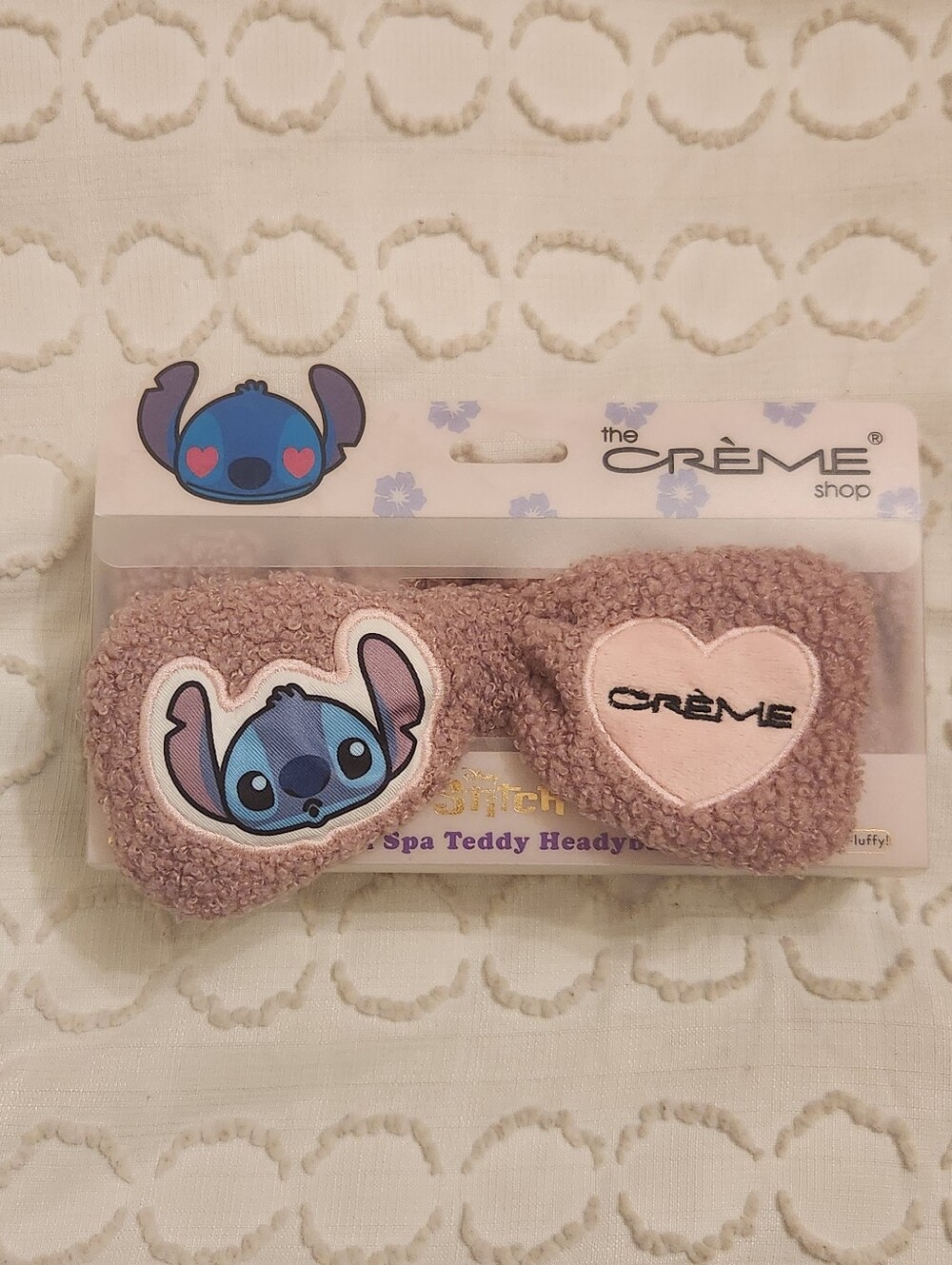 The Creme Shop x Stitch Pink Teddy Spa Headband New In Package